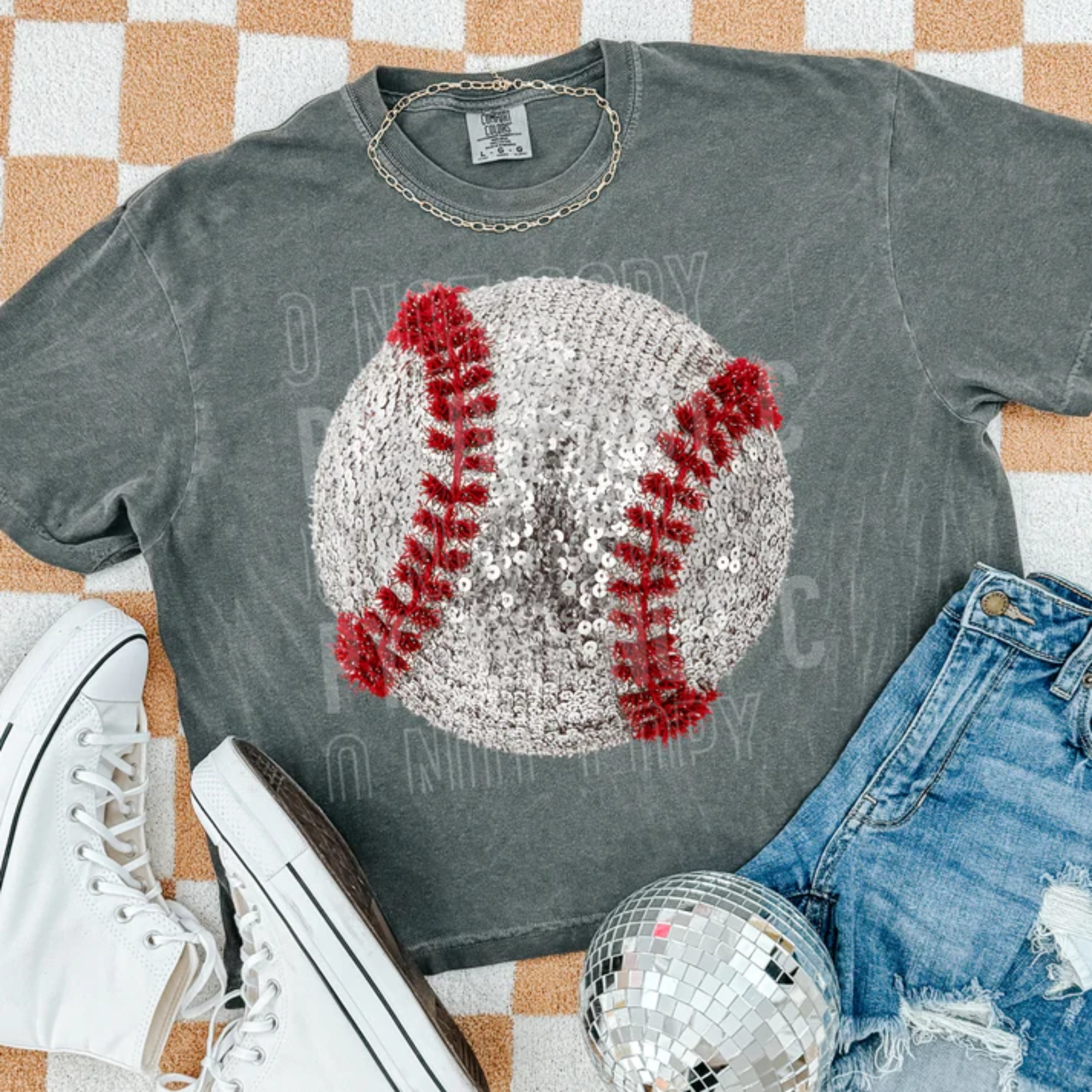 Faux Sequin Baseball