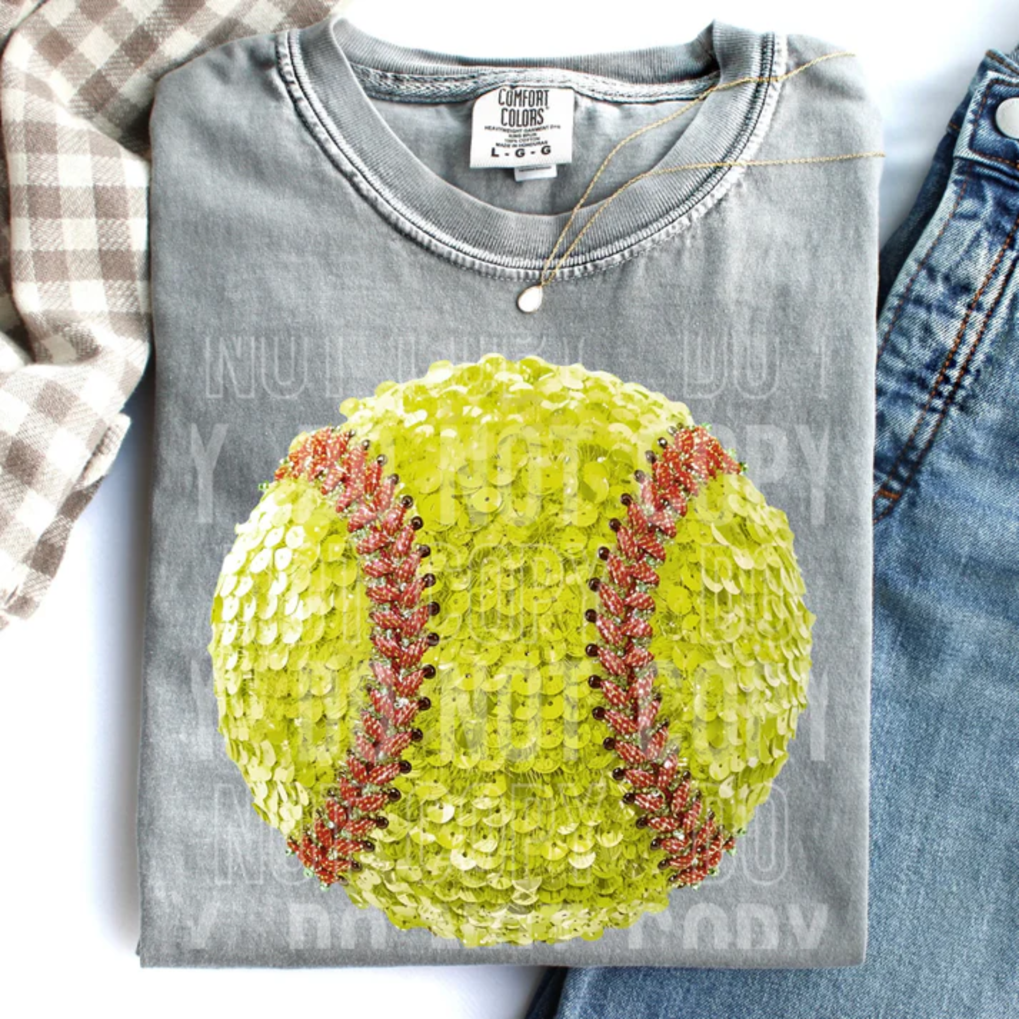Faux Sequin Softball