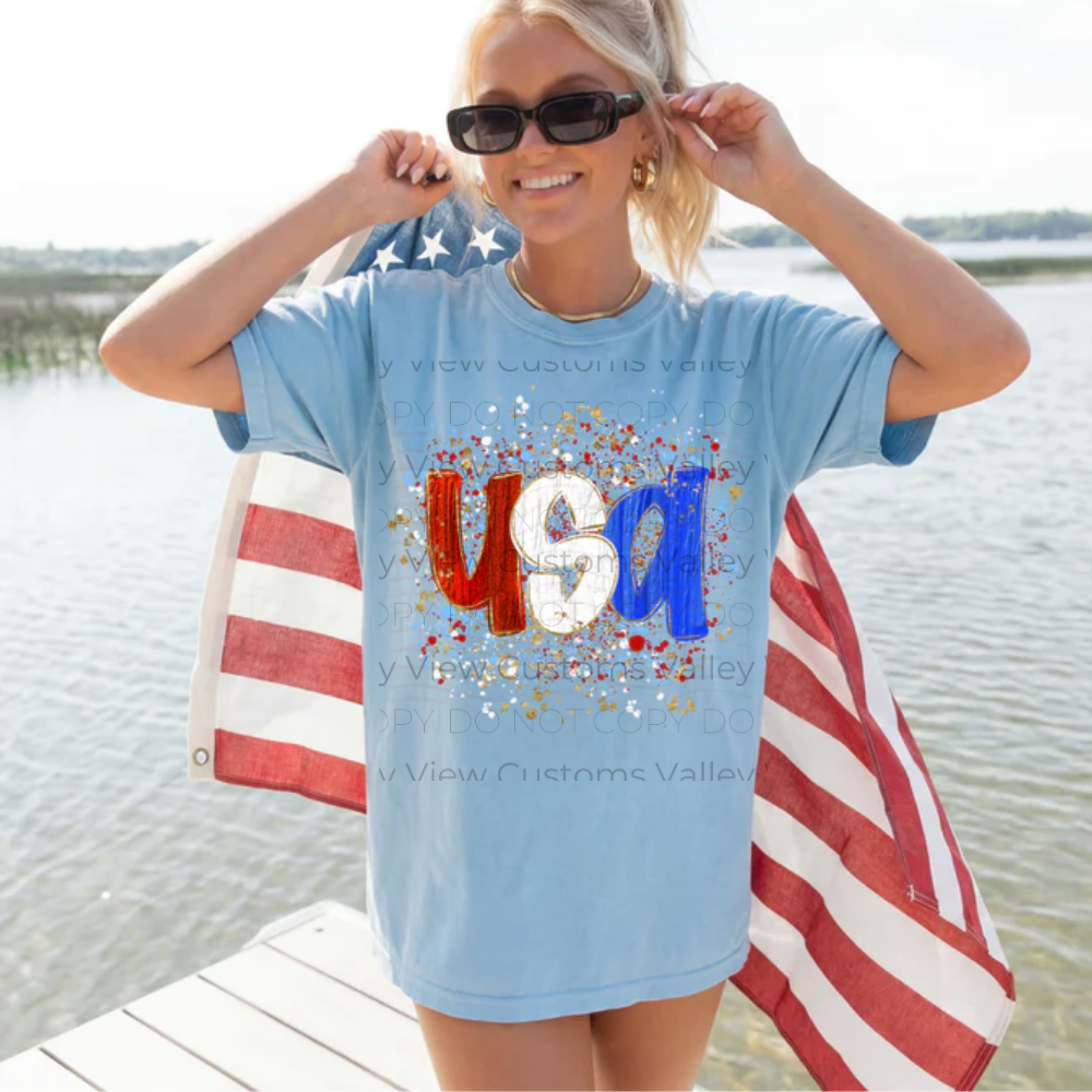 Toddler USA Paint Splatter