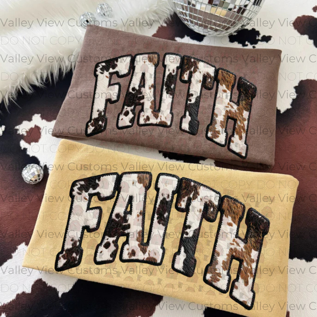 Youth Cow Print Faith