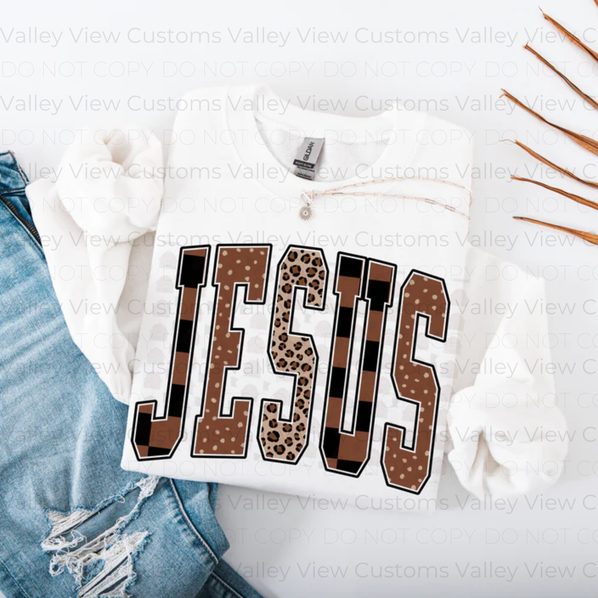 Youth Brown Black Checkered Jesus