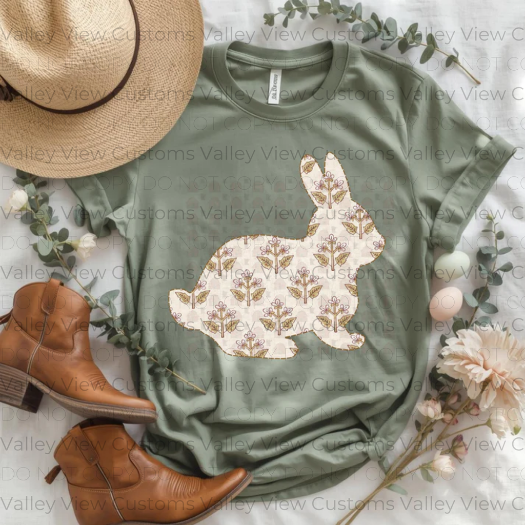 Brown Floral Bunny