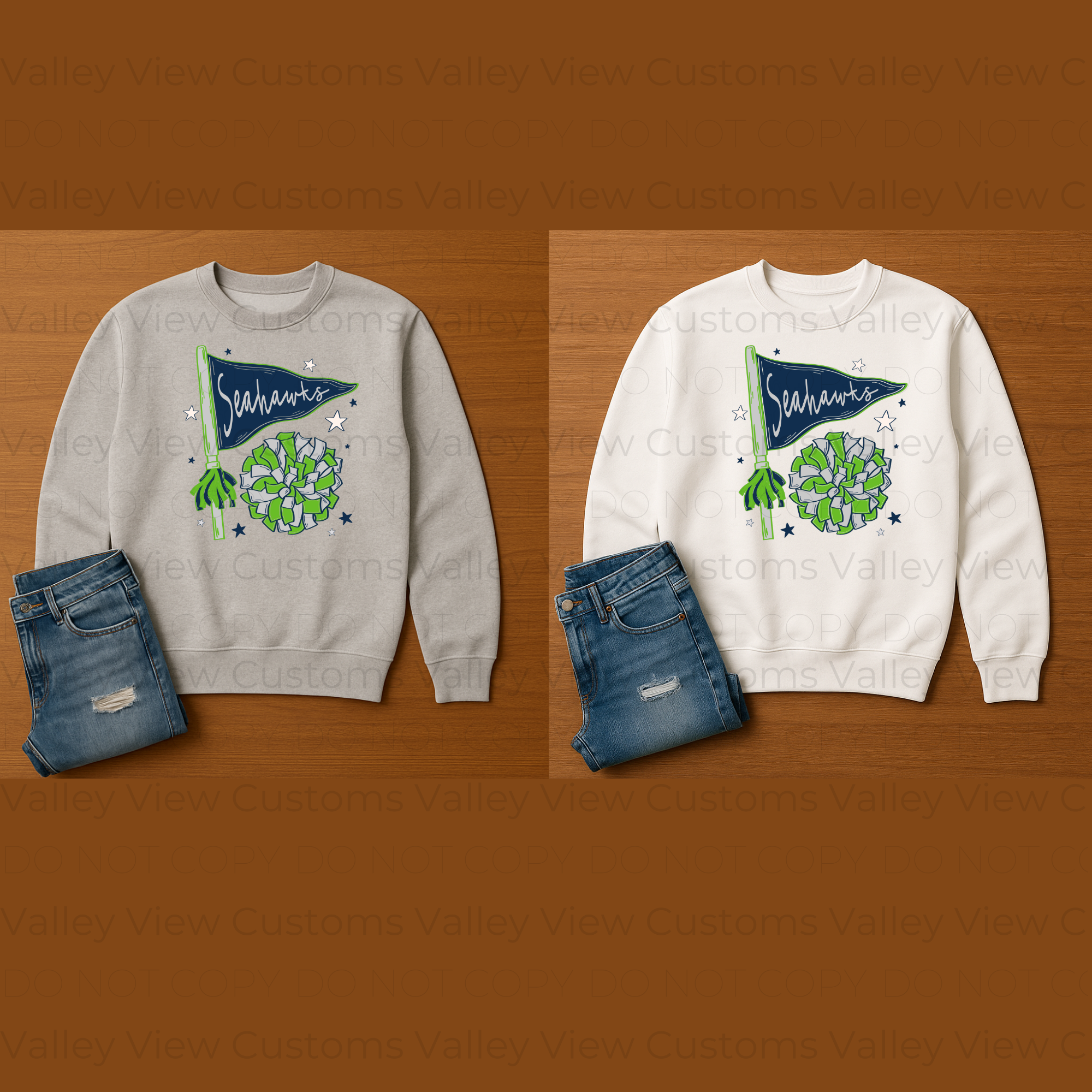 Seahawks Flag/Pom